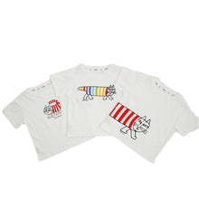 將圖片載入圖庫檢視器 24020PCW-夏季韓版純棉半袖貓印花親子上衣