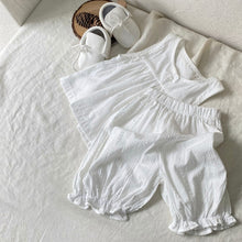 Load image into Gallery viewer, Y8407TG-Summer sleeveless breathable cotton skirt top + jacquard bloomers suit