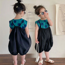 Load image into Gallery viewer, AX1252TG-Summer Girls Polka Dot Top + Overalls Two-piece Set