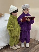 Load image into Gallery viewer, D83551TG- Plain casual children's plus velvet sweater suit