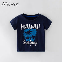 Load image into Gallery viewer, 6415bSE-malwee letter print round neck short-sleeved T-shirt for children