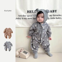 Load image into Gallery viewer, 2303307LS-Autumn cartoon baby zebra full print long romper