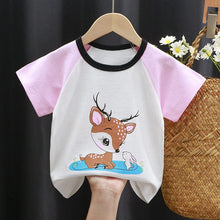 Load image into Gallery viewer, IDX40SE-Summer pure cotton round neck multi-image short-sleeved top-2