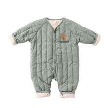 Load image into Gallery viewer, D23280LS-Embroidered bear light cotton warm jumpsuit