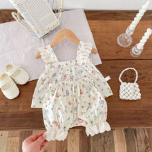 Load image into Gallery viewer, AT084TG-Summer floral flying sleeves dress + shorts two-piece set