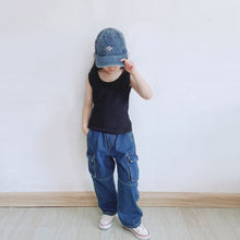 Load image into Gallery viewer, 950PCW-Spring and summer Japanese parent-child heavy denim casual workwear trousers