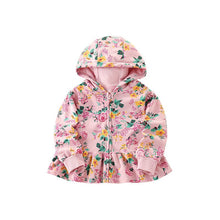 Load image into Gallery viewer, 9034SE-Autumn and winter floral zipper hooded long-sleeved jacket