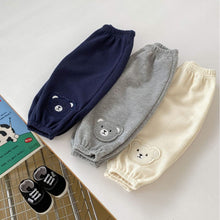 Load image into Gallery viewer, H10071PA-Spring cute bear waffle thin casual cuffed trousers