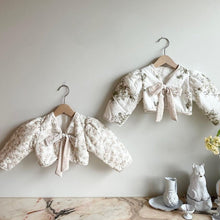 Load image into Gallery viewer, Y7322SE-Floral tie-front quilted warm coat (pre-sale and delivery in early December)