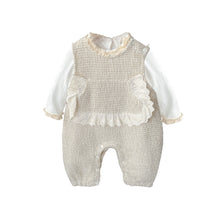 Load image into Gallery viewer, M2514041TG-秋季女童花荷葉花邊上衣&背心連體長褲