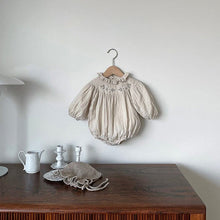 Load image into Gallery viewer, Y9315LS-Autumn small lapel retro flower embroidery bodysuit