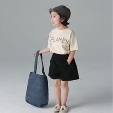Load image into Gallery viewer, BB2107PCW-Spring and summer Japanese style boys and girls letter wide version short-sleeved T-shirt parent-child wear