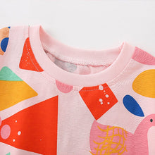 Load image into Gallery viewer, 9201SE-Summer European and American round neck geometric print casual short-sleeved top