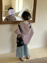 Load image into Gallery viewer, XPX150TG-Autumn Korean Girls Loose Cape Sweater & Raw Edge Denim Pants