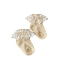 將圖片載入圖庫檢視器 W016AC-夏季透氣薄款花邊網眼中筒棉襪