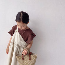 Load image into Gallery viewer, BB2221PCW-Spring and summer Japanese style girls' short-sleeved tops with ruffled sleeves and parent-child outfit