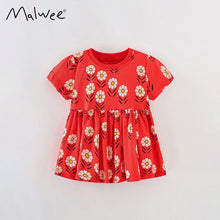 Load image into Gallery viewer, 9241SE-Summer round neck short sleeves small flower skirt style short sleeve top