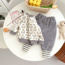 Load image into Gallery viewer, 2303381TG-Autumn buttoned panda jacket + trousers set