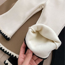 Load image into Gallery viewer, H10013PA-Autumn and winter plus velvet solid color flared lace pants