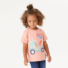 Load image into Gallery viewer, 8111SE-malwee summer short-sleeved rainbow car casual round neck short-sleeved top