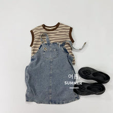 Load image into Gallery viewer, 1210SE-Forest style summer Korean style round neck children's striped vest