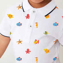 Load image into Gallery viewer, H22038TG-Summer pure cotton lapel short-sleeved starfish top + shorts two-piece set