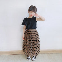 Load image into Gallery viewer, 190PCW-Summer mesh flocking polka dot puffy parent-child skirt