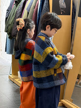 Load image into Gallery viewer, 2025D204SE-冬季韓版拼色格子加厚開襟排釦外套