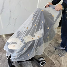 Load image into Gallery viewer, YT040AC-INS Children's stroller mosquito net cartoon embroidery bear rabbit tiger yarn cover free installation baby mesh mosquito cover