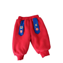 Load image into Gallery viewer, AK245PA-New Year's children's casual embroidery plus velvet and thickened cotton pants
