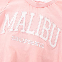 Load image into Gallery viewer, 8350TG-malwee summer European and American children's pink fashionable letter short-sleeved top + shorts two-piece set
