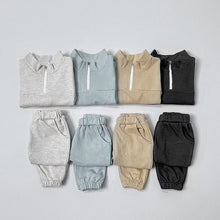 Load image into Gallery viewer, Y8353TG-Autumn Korean version for boys and girls, fashionable stand-up collar, zippered casual sweatshirt, two-piece set
