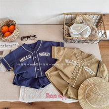 Load image into Gallery viewer, 123278TG-Summer Korean English short-sleeved shirt + shorts two-piece set