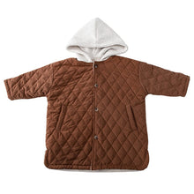 Load image into Gallery viewer, D83390SE-Winter plus velvet thickened medium-length diamond pattern hooded coat