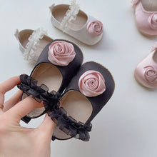 Load image into Gallery viewer, X917AC-Korean imitation silk rose soft sole toddler shoes