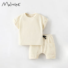 Load image into Gallery viewer, 9573TG-Summer European and American children's casual round neck short-sleeved top + elastic waist pants two-piece set