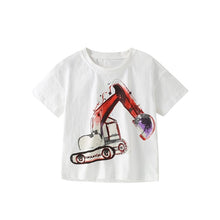 Load image into Gallery viewer, 9268SE-Summer European and American children's casual short-sleeved handsome round-neck excavator top