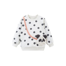 Load image into Gallery viewer, HC1103SE-Autumn and winter round neck polka dot fake backpack long sleeve plus velvet top