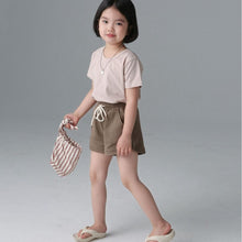 Load image into Gallery viewer, BB2428PCW-Summer children's knitted versatile drawstring arc parent-child shorts