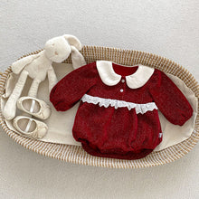 Load image into Gallery viewer, H10353LS-Winter Plus Velvet New Year Greetings Lapel Pullover