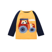 Load image into Gallery viewer, 55005SE-Little maven European and American animal car long-sleeved cotton top