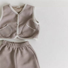 Load image into Gallery viewer, Y8378TG-Exquisite pocket open vest shorts two-piece suit