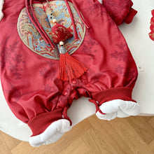 Load image into Gallery viewer, AL746LS-Autumn and winter festive quilted thickened New Year's greetings romper
