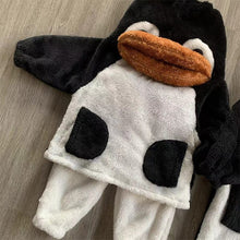 將圖片載入圖庫檢視器 D82252PCW-秋冬珊瑚絨可愛企鵝親子家居服套裝