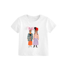 Load image into Gallery viewer, 92118SE-Summer two girls printed round neck short-sleeved children's tops