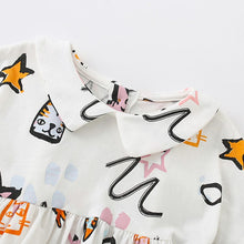 Load image into Gallery viewer, 8133SE-Summer European and American children's star print skirt style short-sleeved top