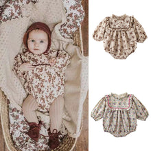 Load image into Gallery viewer, <Taiwan Pavilion> D23207LS-Autumn European and American floral long-sleeved bodysuit