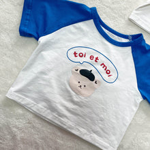 Load image into Gallery viewer, 53112SE-Small and medium-sized children's color-blocked animal print short-sleeved top