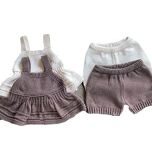 Load image into Gallery viewer, MY8305TG-Baby girl camisole sweater top shorts set