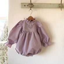 Load image into Gallery viewer, Y9411LS-Baby girl's flower collar embroidered bodysuit